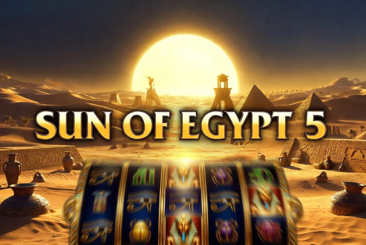 Игровой экран — Sun of Egypt 5 slot game в действии